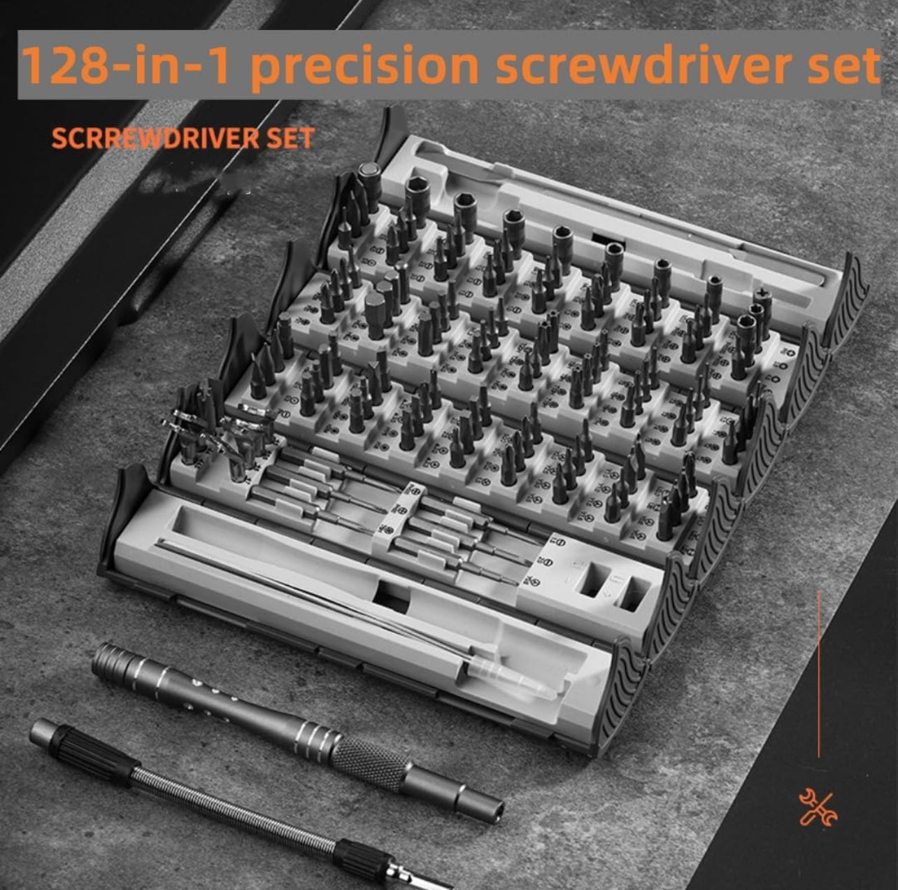 SET DE HERRAMIENTAS DESTORNILLADOR DE PRECISIÓN 128 EN 1 – Todo lo que Necesitas en un Solo Kit 🔧